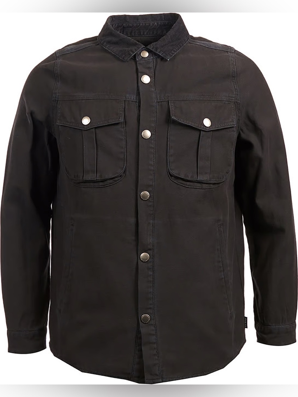 Barbour Men's Deck Overshirt Black Cotton Corduroy Collar Shacket Medium